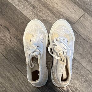 Stylish White and Cream Women's Sneakers